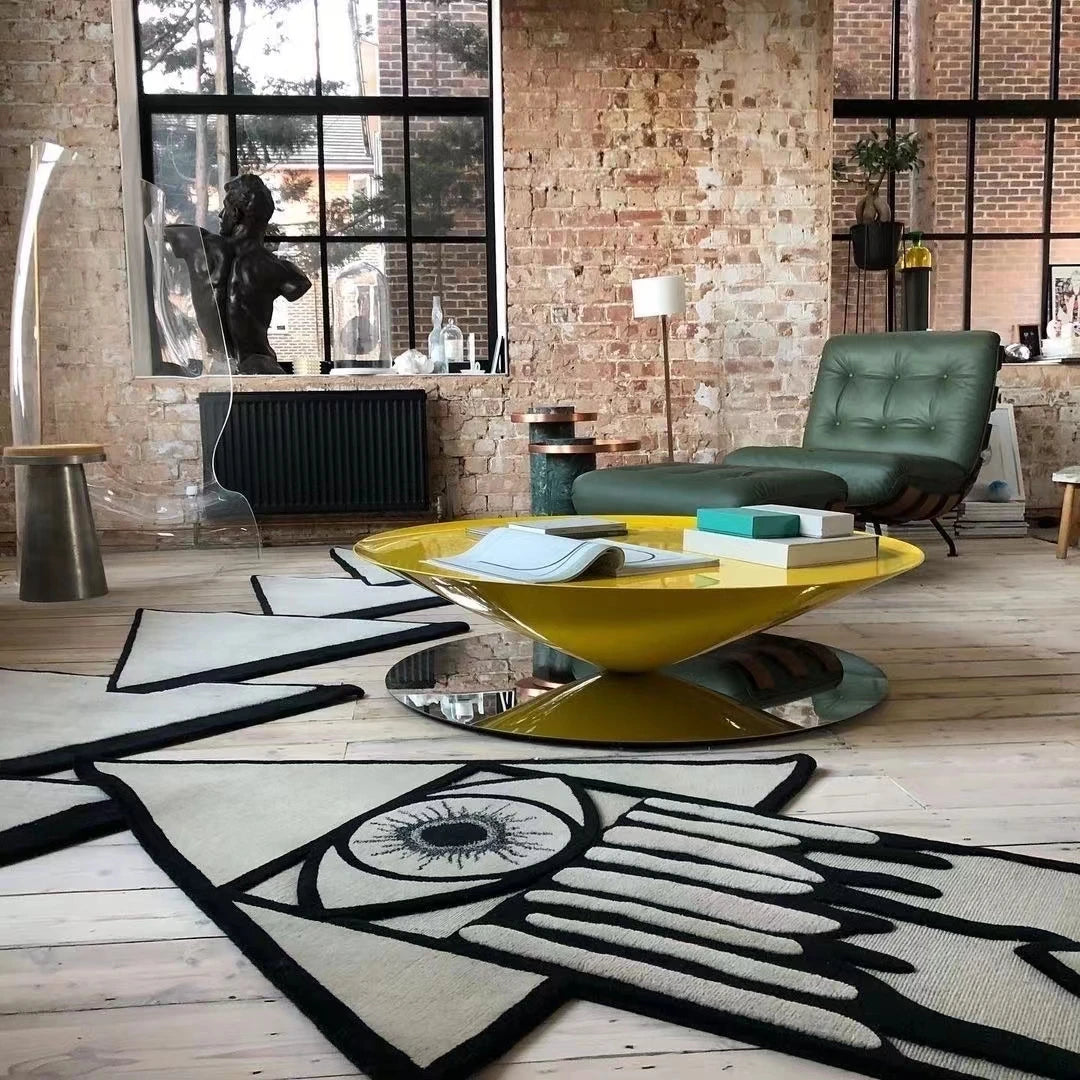 モダンステンレスGFRPセンターテーブル|洗練されたデザインで魅力的なリビング空間を演出 fyeyj-5213