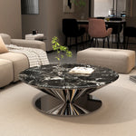 モダン大理石センターテーブル - ステンレスベースでエレガントなリビング空間を演出 fyeyj-5214