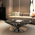 モダン大理石センターテーブル - ステンレスベースでエレガントなリビング空間を演出 fyeyj-5214