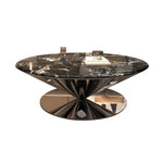 モダン大理石センターテーブル - ステンレスベースでエレガントなリビング空間を演出 fyeyj-5214