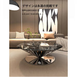 モダン大理石センターテーブル - ステンレスベースでエレガントなリビング空間を演出 fyeyj-5214