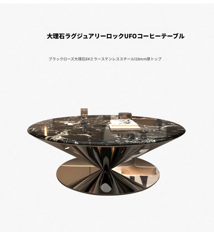 モダン大理石センターテーブル - ステンレスベースでエレガントなリビング空間を演出 fyeyj-5214