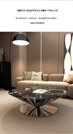 モダン大理石センターテーブル - ステンレスベースでエレガントなリビング空間を演出 fyeyj-5214