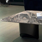 大理石とステンレスのセンターテーブル - モダンデザインでリビングに洗練された雰囲気を演出! fyeyj-5216