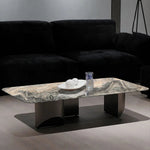 大理石とステンレスのセンターテーブル - モダンデザインでリビングに洗練された雰囲気を演出! fyeyj-5216