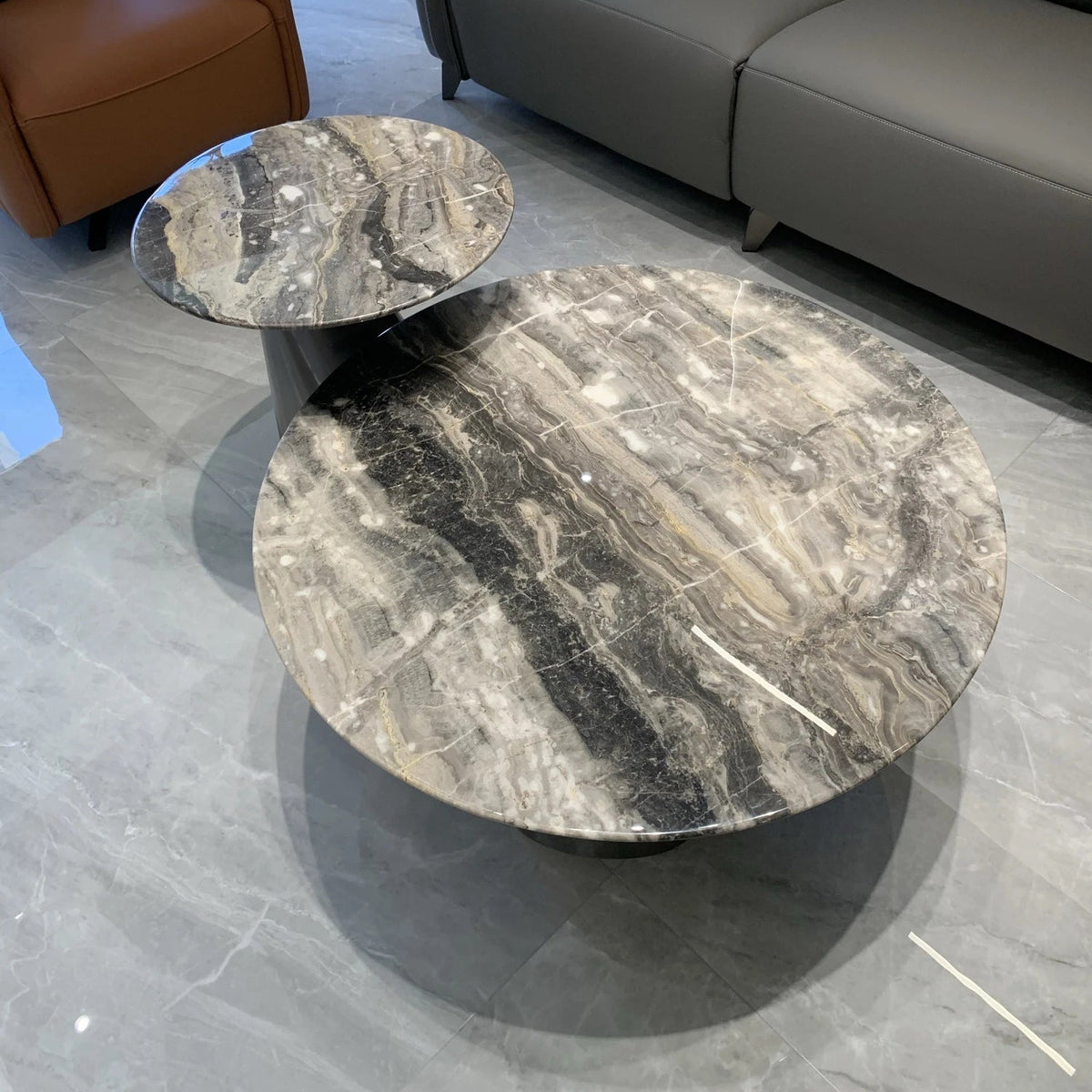 大理石とステンレスのセンターテーブル - モダンデザインでリビングに洗練された雰囲気を演出! fyeyj-5216
