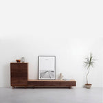 レッドオーク&ウォールナットのテレビ台 - シンプルで高級感あふれるデザイン fyf-2225