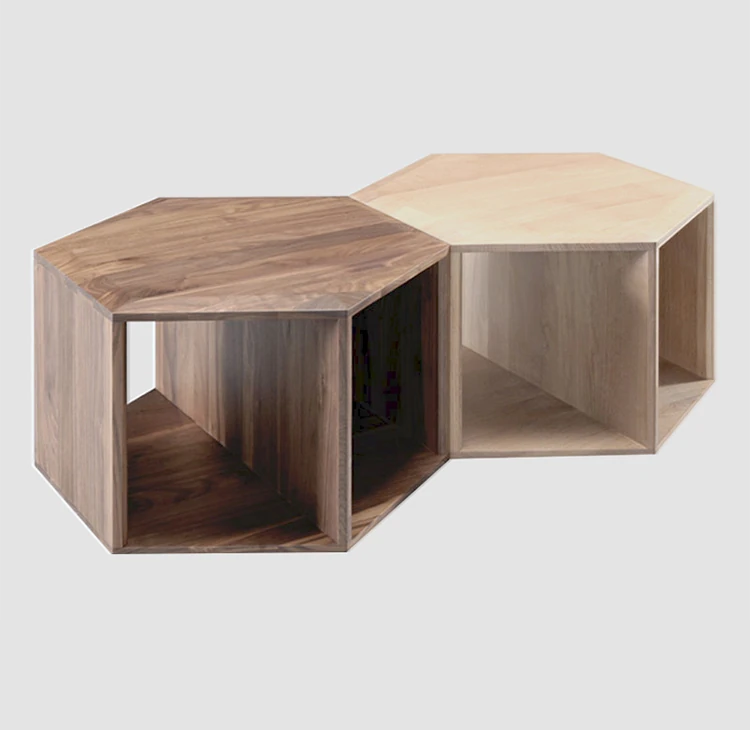 北欧風ヘキサゴンセンターテーブル|パインアッシュ材使用 fyf-2226