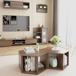 北欧風ヘキサゴンセンターテーブル|パインアッシュ材使用 fyf-2226