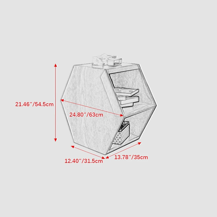 北欧風ヘキサゴンセンターテーブル|パインアッシュ材使用 fyf-2226