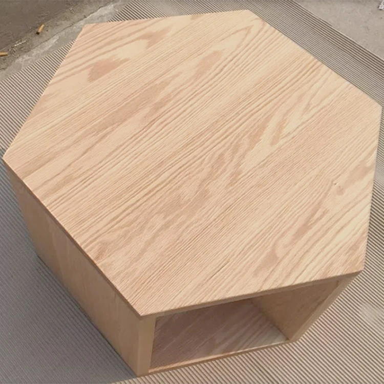 北欧風ヘキサゴンセンターテーブル|パインアッシュ材使用 fyf-2226