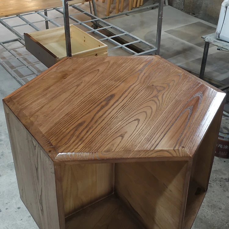 北欧風ヘキサゴンセンターテーブル|パインアッシュ材使用 fyf-2226