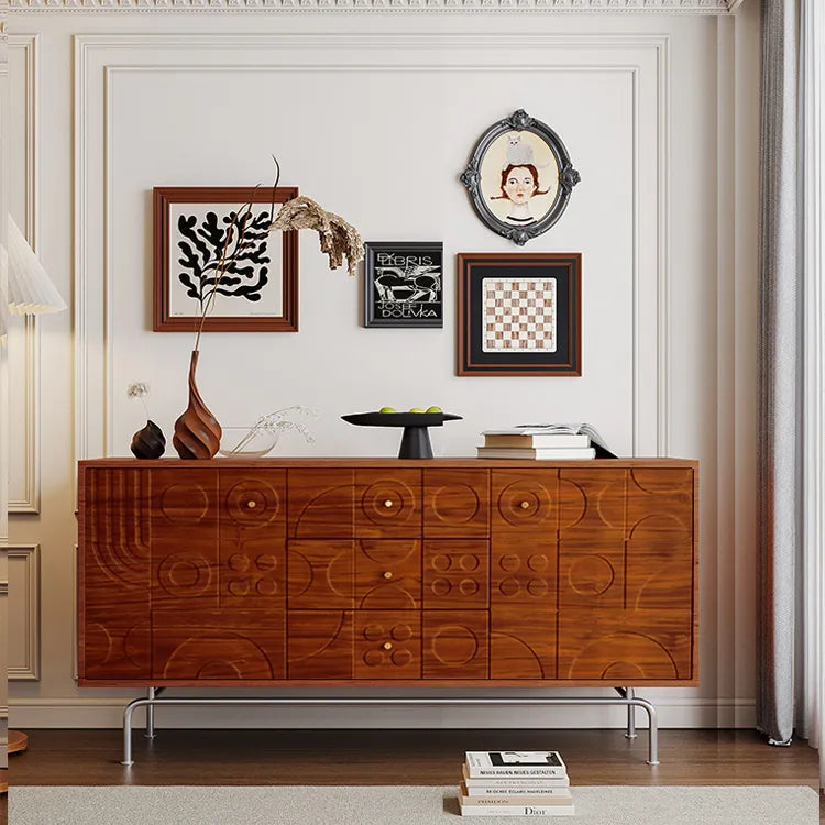 高級感溢れる無垢材キャビネット|デザインと収納力でお部屋を格上げ fyf-2231