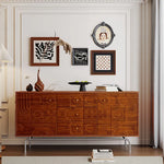 高級感溢れる無垢材キャビネット|デザインと収納力でお部屋を格上げ fyf-2231