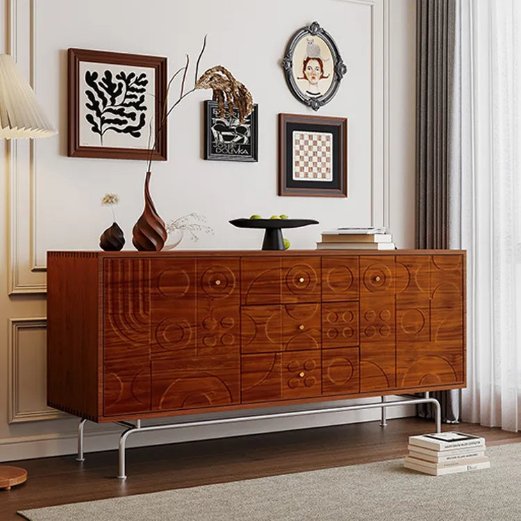 高級感溢れる無垢材キャビネット|デザインと収納力でお部屋を格上げ fyf-2231