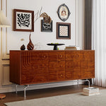 高級感溢れる無垢材キャビネット|デザインと収納力でお部屋を格上げ fyf-2231