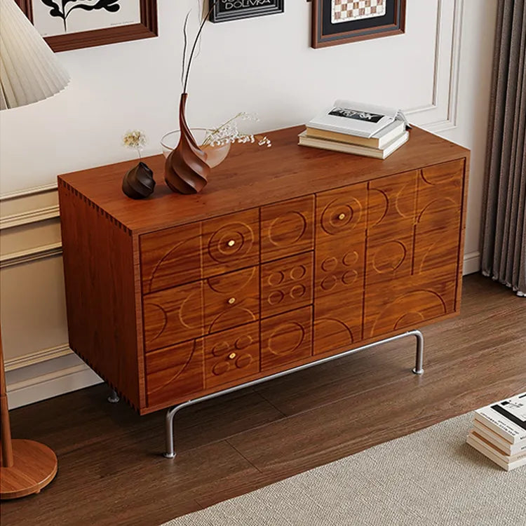 高級感溢れる無垢材キャビネット|デザインと収納力でお部屋を格上げ fyf-2231