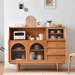 パインとチェリー材のガラスキャビネット|洗練されたデザインでおしゃれな空間に fyf-2243