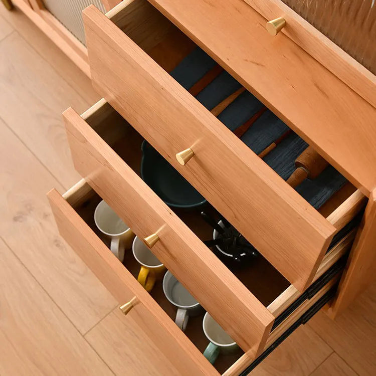 パインとチェリー材のガラスキャビネット|洗練されたデザインでおしゃれな空間に fyf-2243