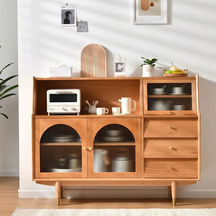 パインとチェリー材のガラスキャビネット|洗練されたデザインでおしゃれな空間に fyf-2243