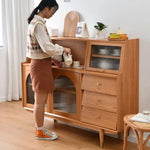 パインとチェリー材のガラスキャビネット|洗練されたデザインでおしゃれな空間に fyf-2243