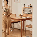 【高品質】オーク チェリー材 テーブル|エレガントなデザイン fyg-654