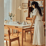 「高級セラミック&チェリー材?オーク テーブル - 最高のインテリアを演出」 fyg-655