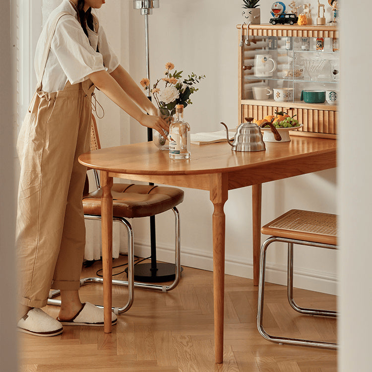 【高級家具】チェリー材テーブル|木目が美しい上品なデザイン fyg-656