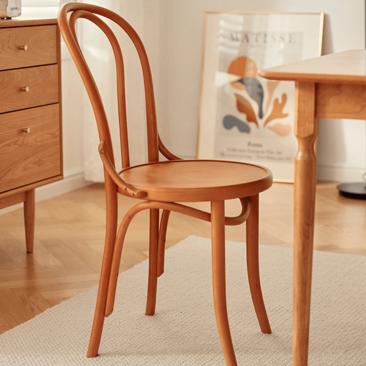 高級レッドオーク&チェリー材チェア|エレガントなデザインと快適な座り心地 fyg-658