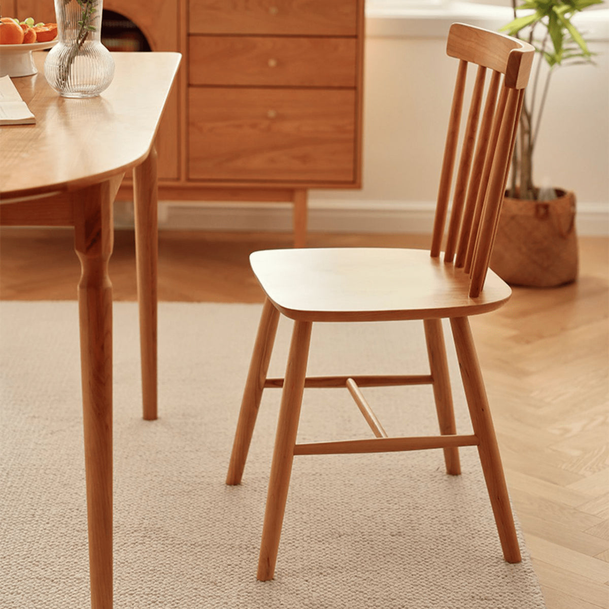 【天然木×多層板】レッドオーク&チェリー材使用の快適チェア - コットン張りで高級感UP! fyg-659