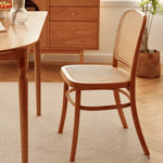 【天然木×多層板】レッドオーク&チェリー材使用の快適チェア - コットン張りで高級感UP! fyg-659