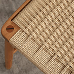 チェリー材&ラタン使用 麻編みスツール | 自然素材の上質デザイン fyg-662