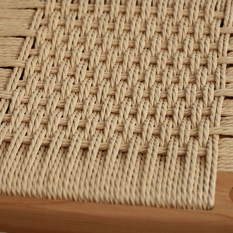 チェリー材&ラタン使用 麻編みスツール | 自然素材の上質デザイン fyg-662