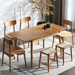 チェリー材&ラタン使用 麻編みスツール | 自然素材の上質デザイン fyg-662