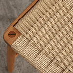 チェリー材&ラタン使用 麻編みスツール | 自然素材の上質デザイン fyg-662