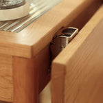 オーク材×強化ガラス使用 高級センターテーブル(銅&ナイロンパーツ採用) fyg-666