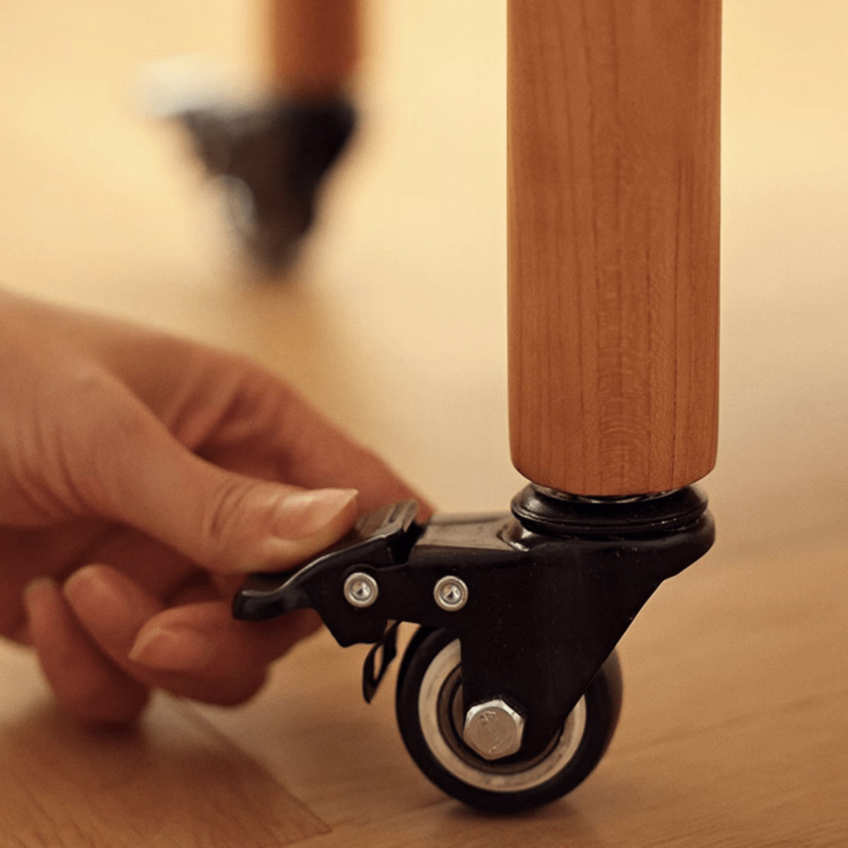 オーク材×強化ガラス使用 高級センターテーブル(銅&ナイロンパーツ採用) fyg-666