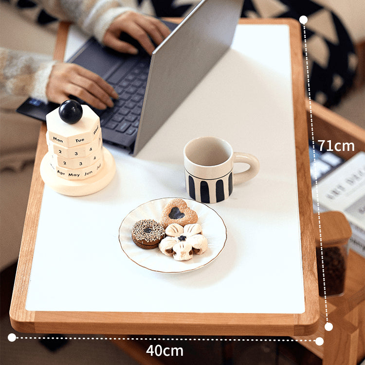 セラミック&チェリー材センターテーブル - 強化ガラス&ステンレスの高級デザイン fyg-668