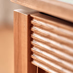 セラミック&チェリー材センターテーブル - 強化ガラス&ステンレスの高級デザイン fyg-668