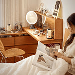 チェリー材使用 多層板 ガラス アクリル製 高級感あふれる化粧台 fyg-670