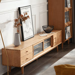 【高品質】多機能テレビ台|チェリー材?ケヤキ?多層板?ガラス?銅?レッドオーク?キリ製 fyg-672