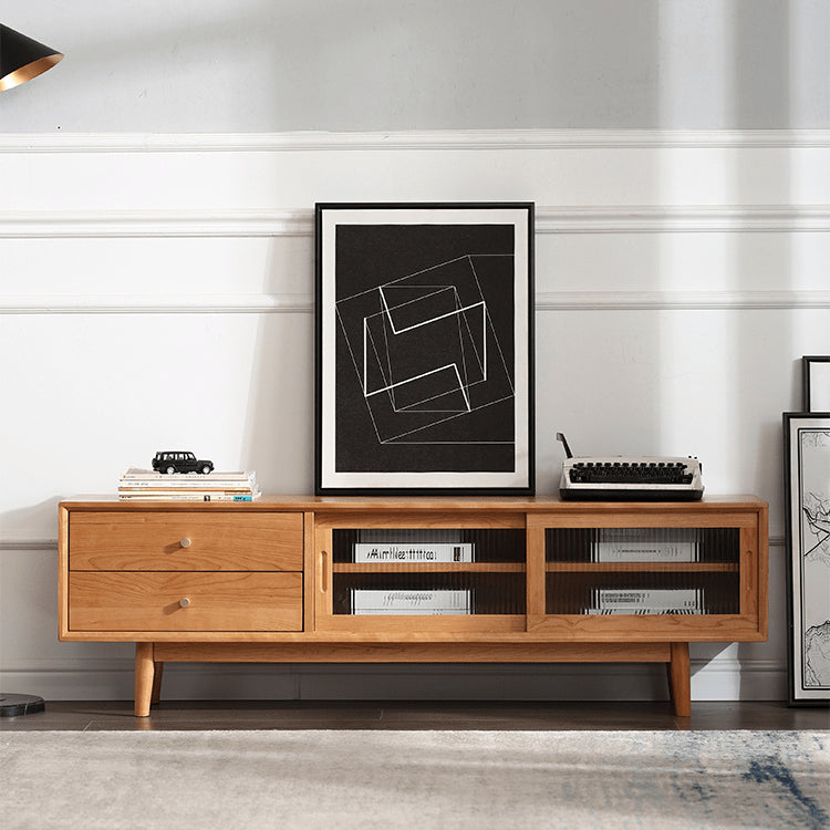 【高品質】多機能テレビ台|チェリー材?ケヤキ?多層板?ガラス?銅?レッドオーク?キリ製 fyg-672