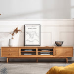 【高品質】多機能テレビ台|チェリー材?ケヤキ?多層板?ガラス?銅?レッドオーク?キリ製 fyg-672