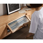 【高品質】多機能テレビ台|チェリー材?ケヤキ?多層板?ガラス?銅?レッドオーク?キリ製 fyg-672