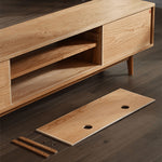 【高品質】多機能テレビ台|チェリー材?ケヤキ?多層板?ガラス?銅?レッドオーク?キリ製 fyg-672