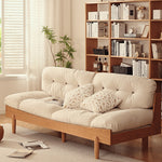 「高級素材使用!チェリー材とパイン、ステンレスフレームのグースダウン入りソファー」 fyg-673