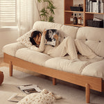 「高級素材使用!チェリー材とパイン、ステンレスフレームのグースダウン入りソファー」 fyg-673