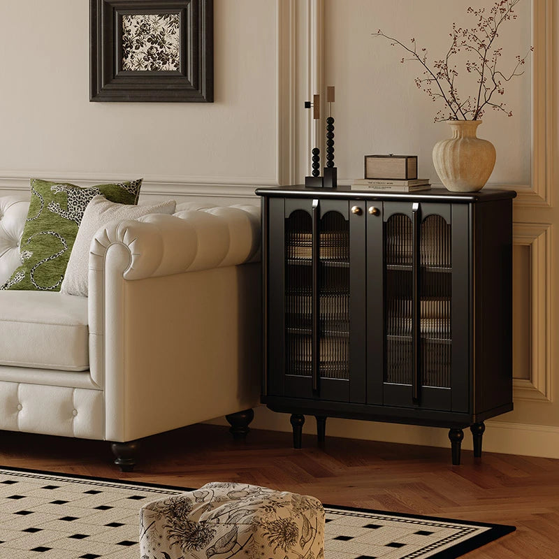 スタイリッシュな無垢材&銅製キャビネット - シンプルで高級感溢れるアクリルデザイン fymj-4848