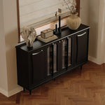 スタイリッシュな無垢材&銅製キャビネット - シンプルで高級感溢れるアクリルデザイン fymj-4848