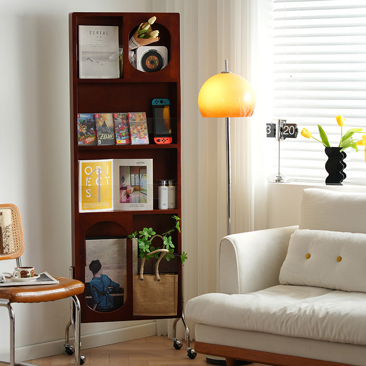 チェリー材多層板ラック - ガラス&アクリルの高級ステンレス収納 fyx-822